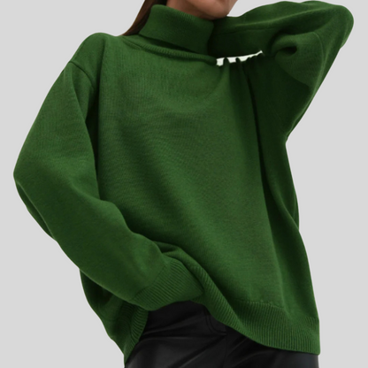 Suéter moderno de cuello alto para mujer