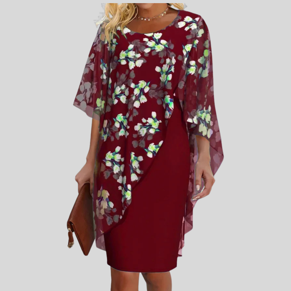 Vestido Chifón Floral Elegante – Estilo Gracioso con Imprimaciones Femeninas