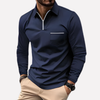 Camisa Polo de Manga Larga para Hombres con Bolsillo en el Pecho
