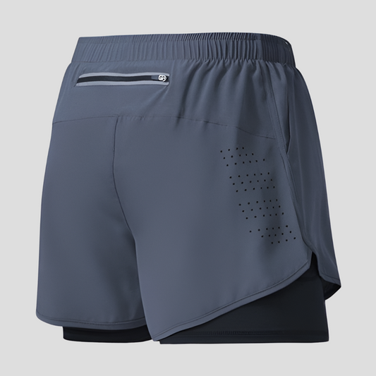 Pantalones cortos de running con cremallera y secado rápido para hombre