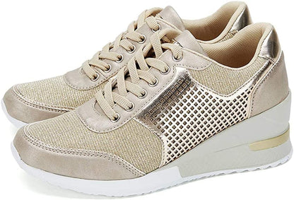 Zapatillas de cuña elevadas para mujer