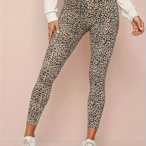 Leggings de cintura alta con estampado de leopardo para mujer