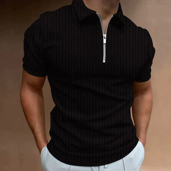 Polo de caballero Muscle Fit con cremallera