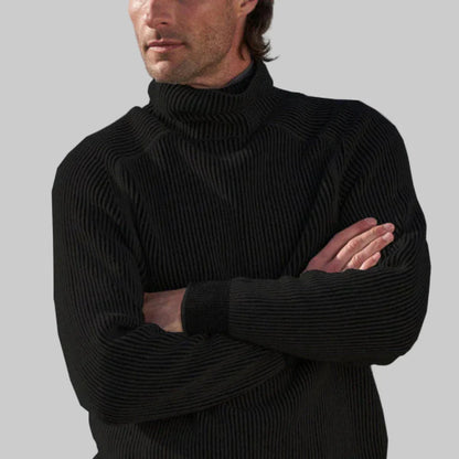 Suéter de cuello alto para hombre, elegante, de punto liso.