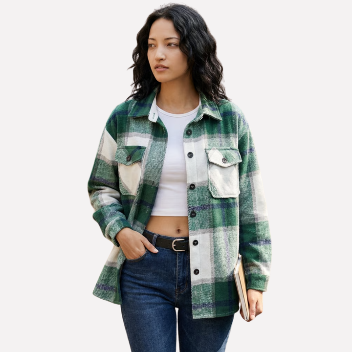 Chaqueta de cuadros para mujeres
