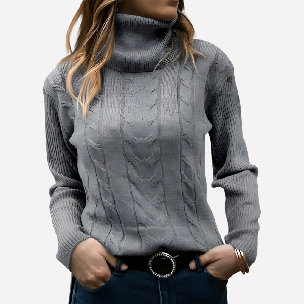 Suéter de Cuello Alto para Mujeres – Estilo Diario Relajado