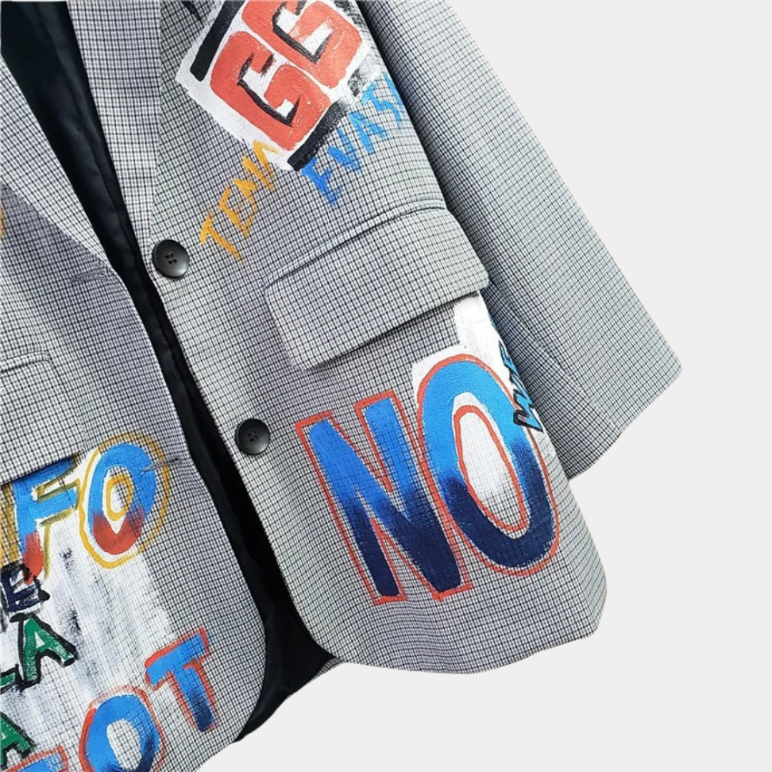 Blazer oversize para mujer con un sutil estampado a cuadros