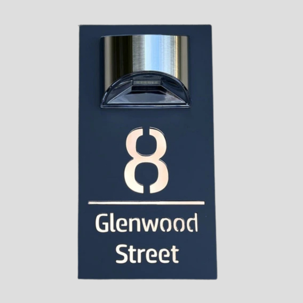 Placa de número de casa solar