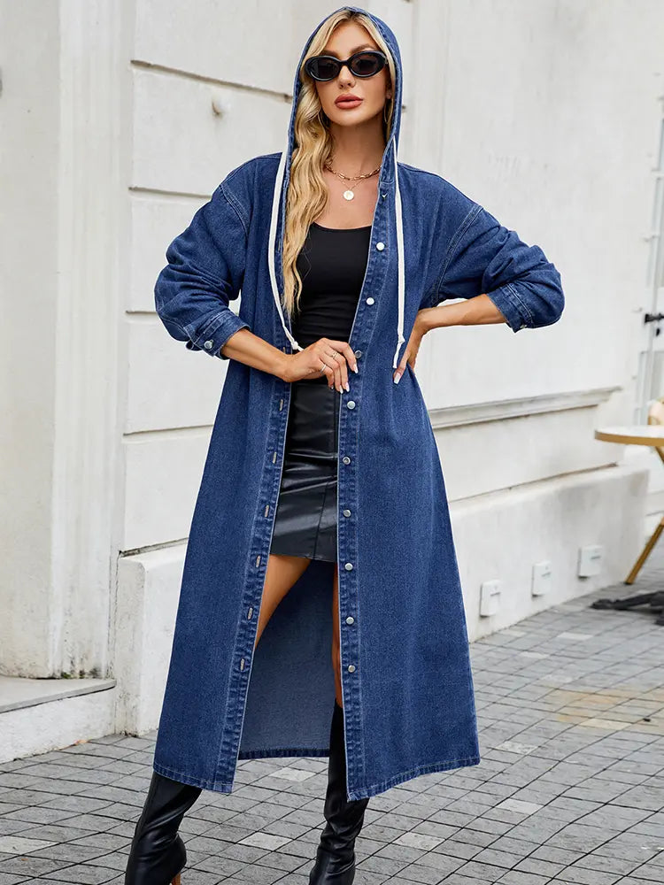 Mujer Abrigo Largo de Denim