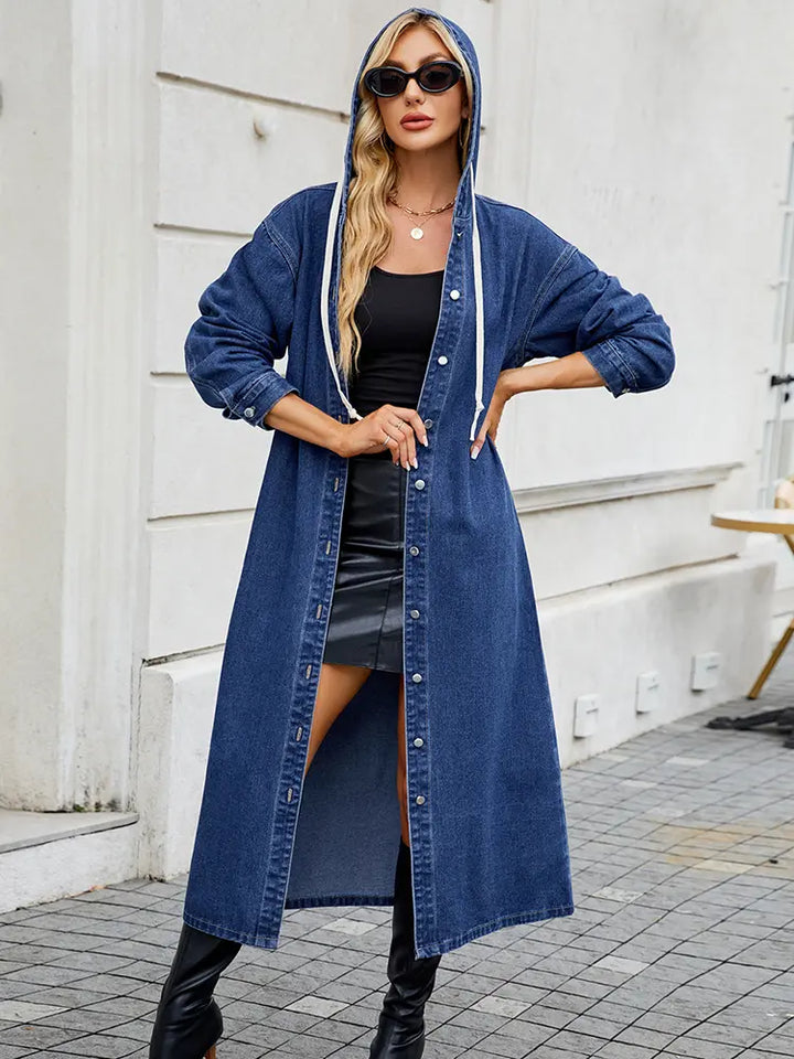 Mujer Abrigo Largo de Denim