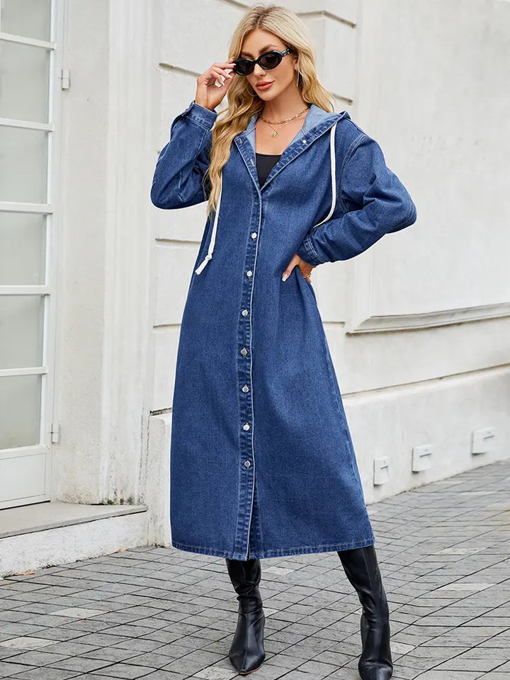 Mujer Abrigo Largo de Denim