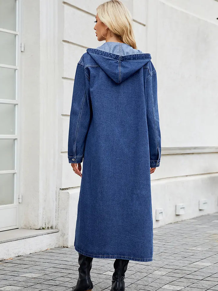 Mujer Abrigo Largo de Denim