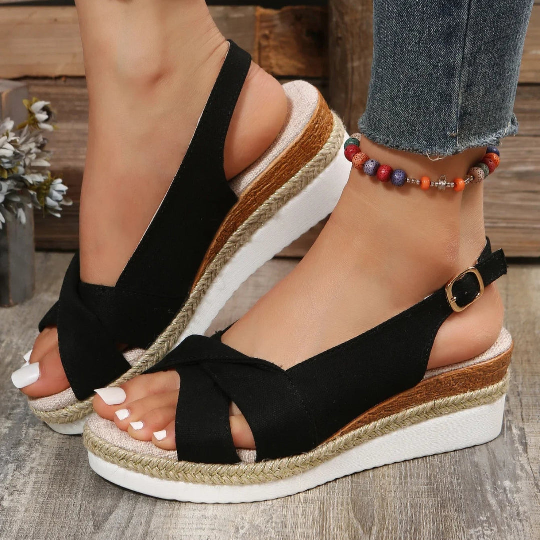 Sandalias de cuña con puntera abierta a la última para mujer: realza tu estilo veraniego con comodidad y elegancia
