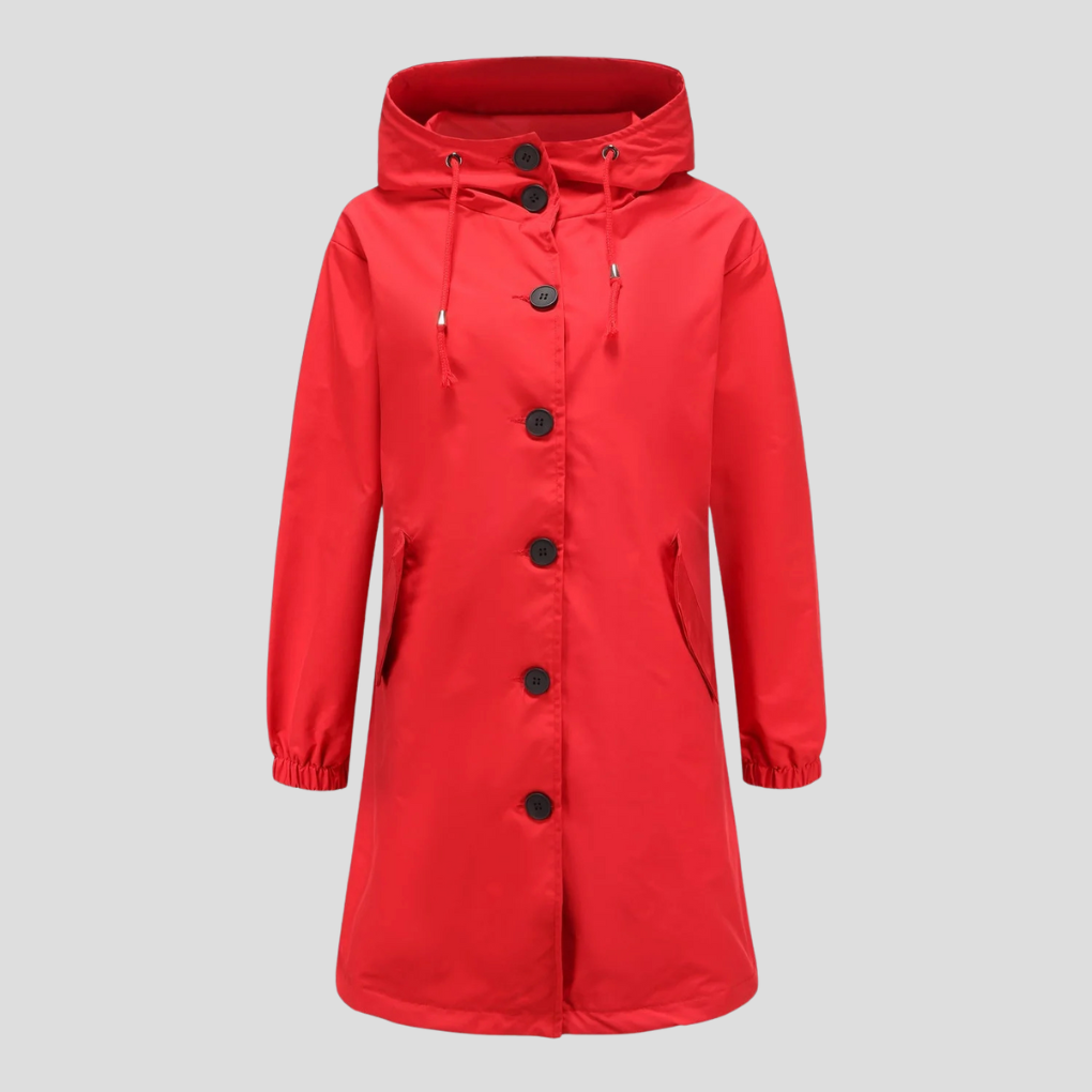 Chaqueta impermeable con capucha para mujer