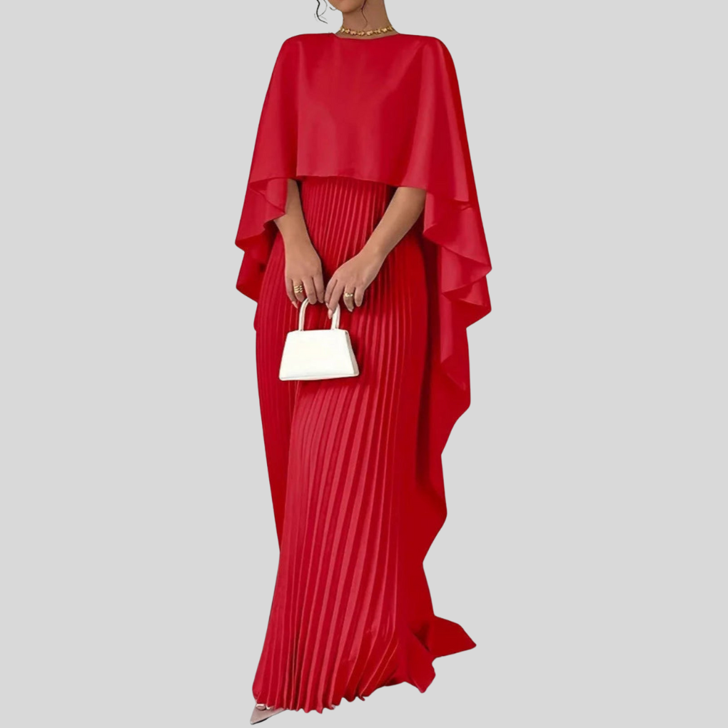 Vestido largo con mangas de murciélago