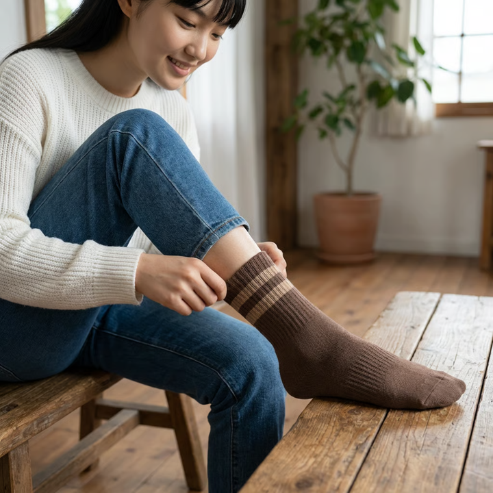 Calcetines de tripulación a rayas para mujeres