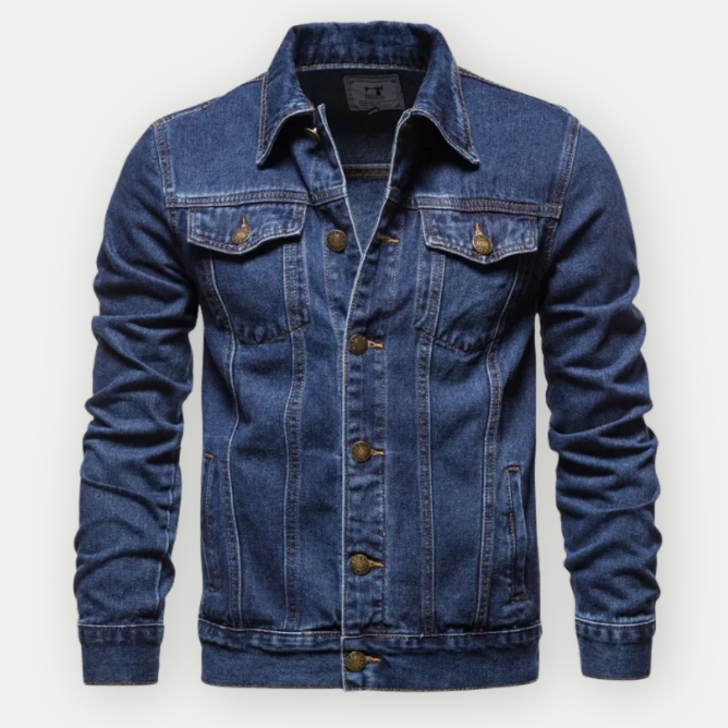 Chaqueta de Jean Trucker para Hombres Estilo Clásico para Uso Diario
