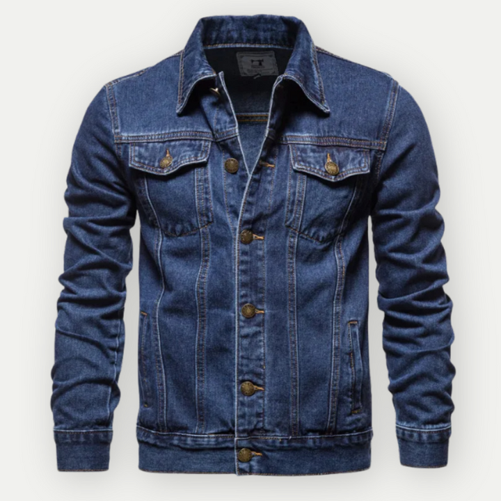 Chaqueta de Jean Trucker para Hombres Estilo Clásico para Uso Diario