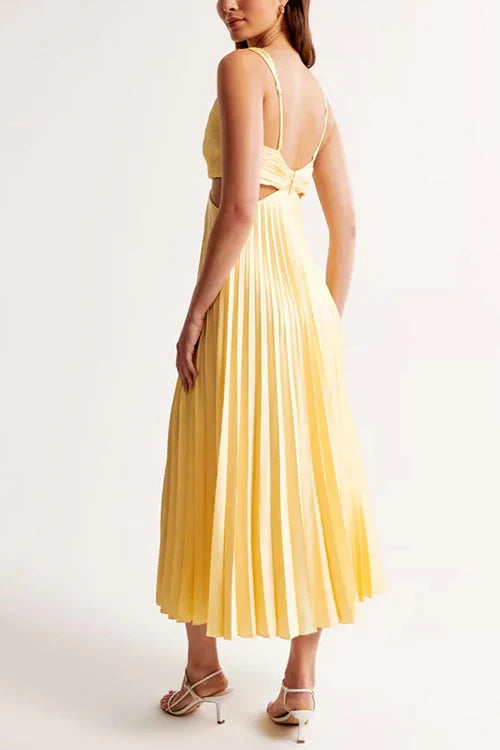 Maxivestido plisado de mujer