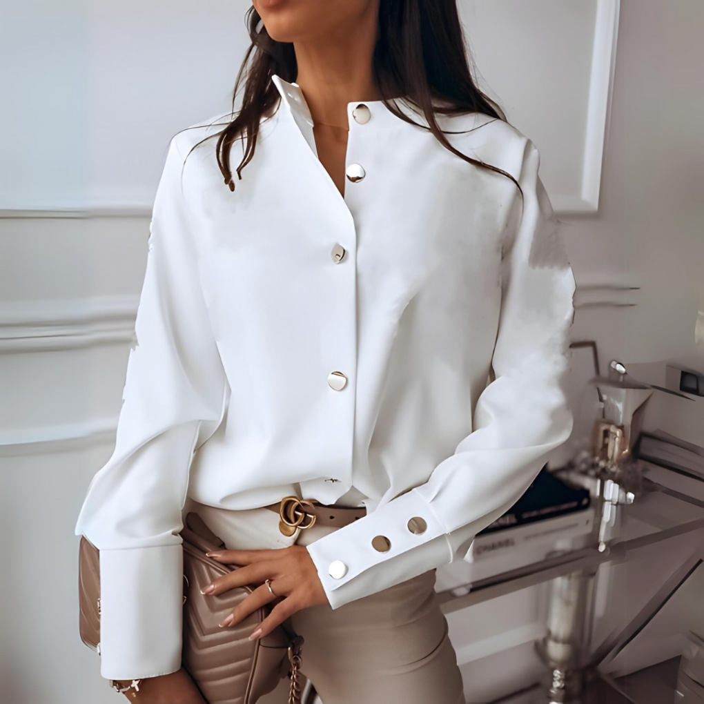 Camisa de Botón para Mujeres – Estilo Casual Acolchada