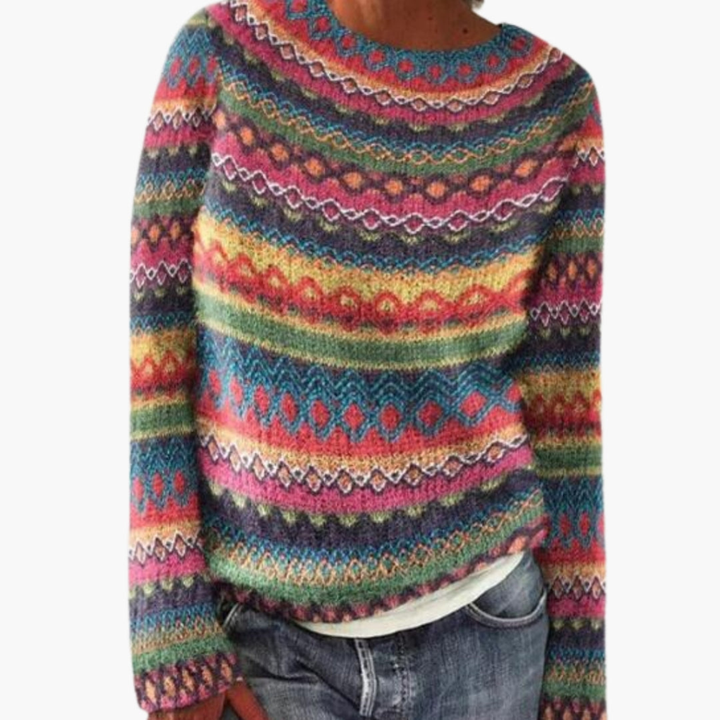 Suéter de Tricot para Mujeres con Cuello Redondo