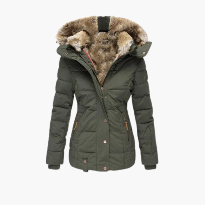 Chaqueta de Mujeres con Superficie Embossada y Cierres