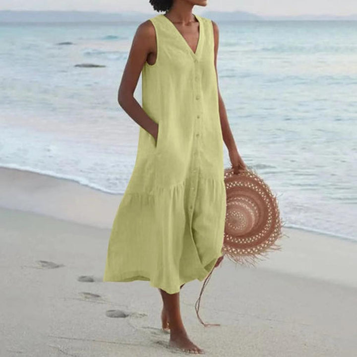 Vestido de Mujer con Cuello en V – Elegante para Uso Diario