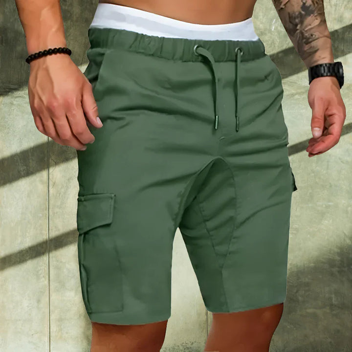 Elegantes pantalones cortos cargo para hombre
