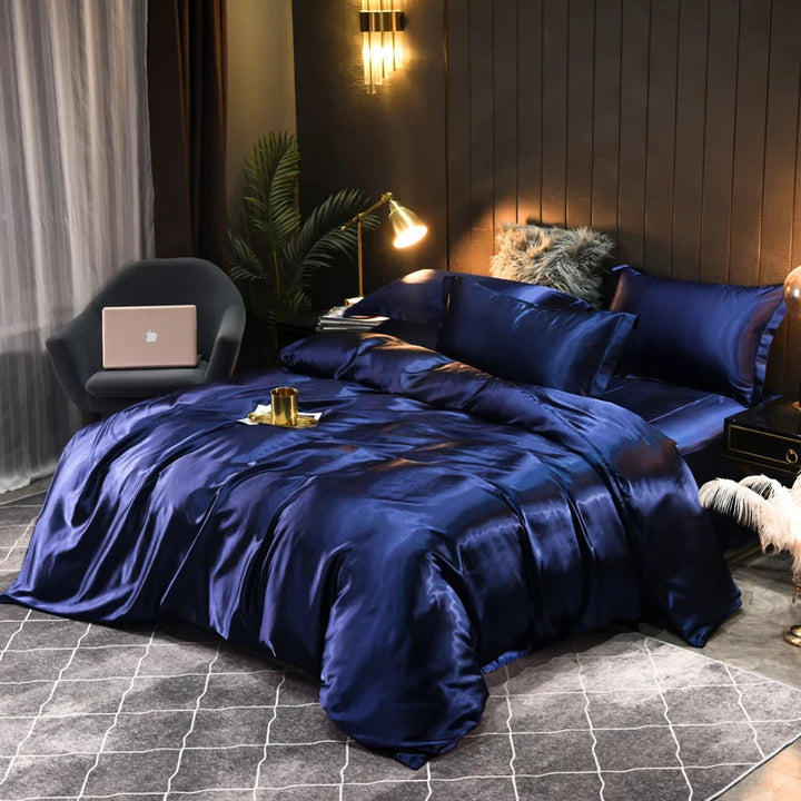 Juego de cama de satén sedoso: disfruta de un confort de lujo y un diseño elegante