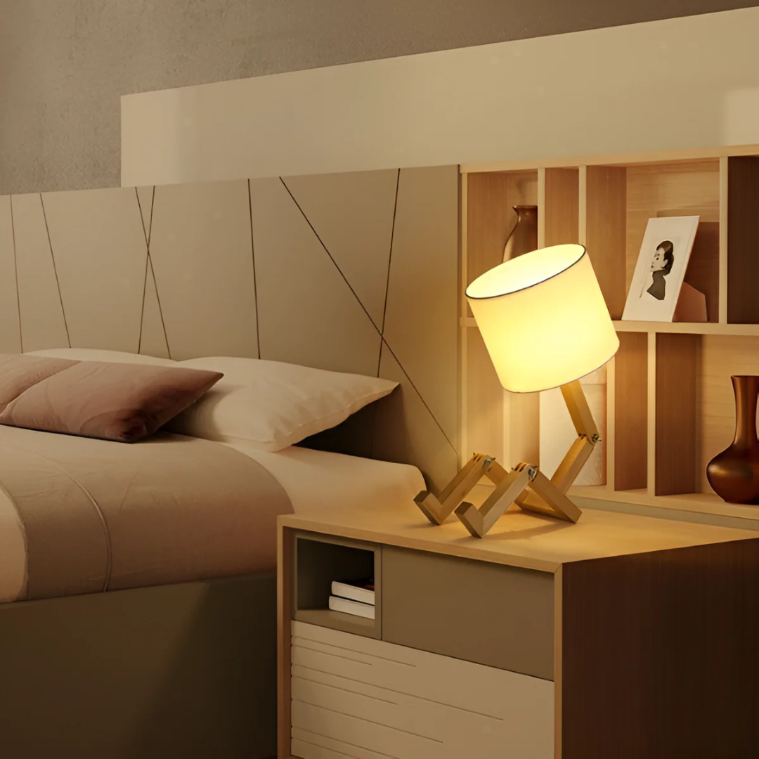 Lunari – Lámpara de Mesa de Madera Flexible y Artesanal
