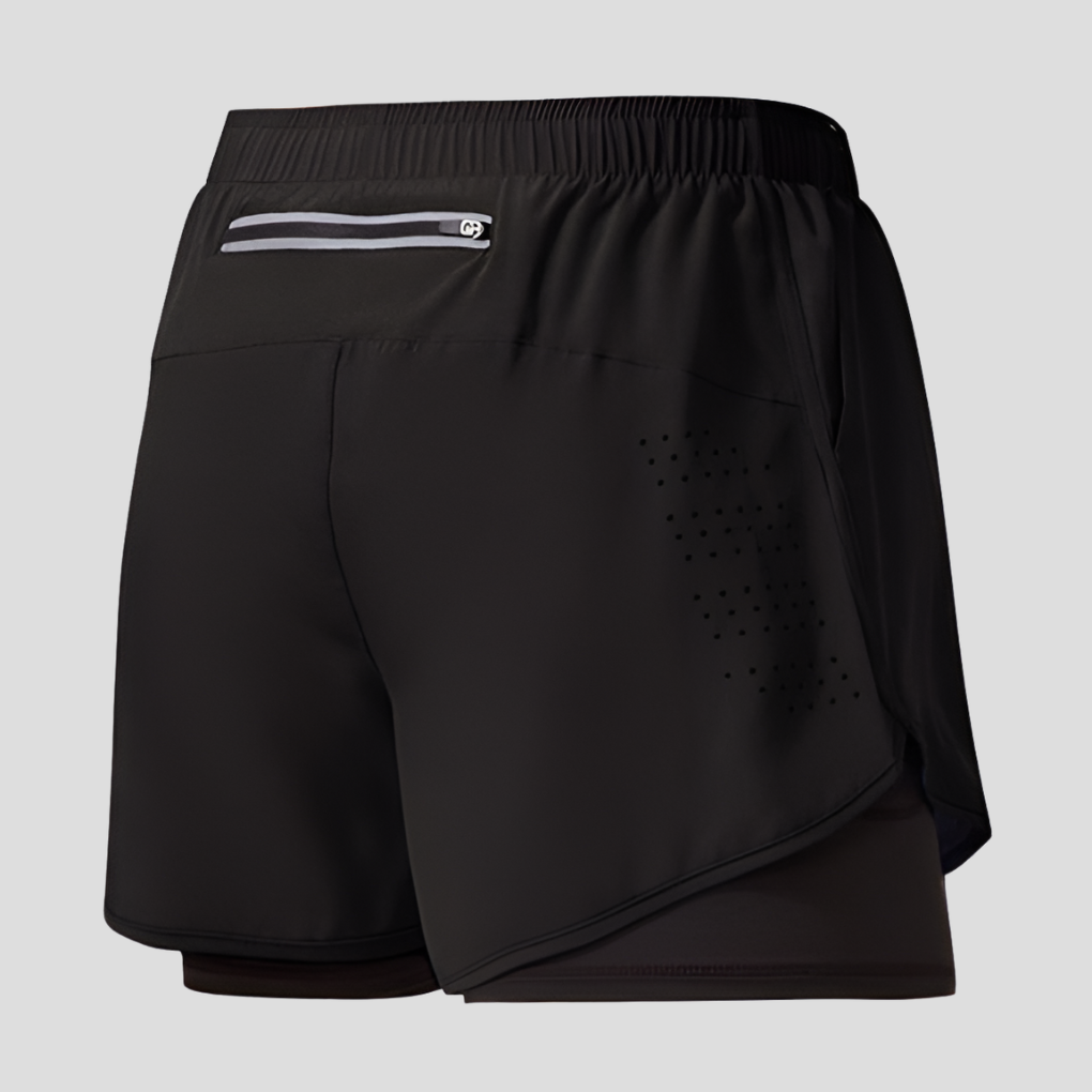 Pantalones cortos de running con cremallera y secado rápido para hombre