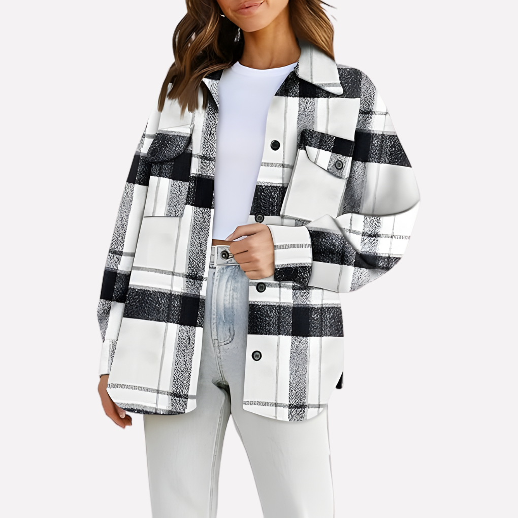 Chaqueta de cuadros para mujeres