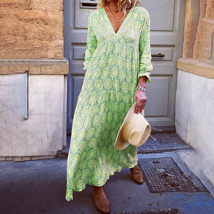 Vestido largo geométrico de Bohowaves: donde el estilo bohemio se une a la elegancia veraniega