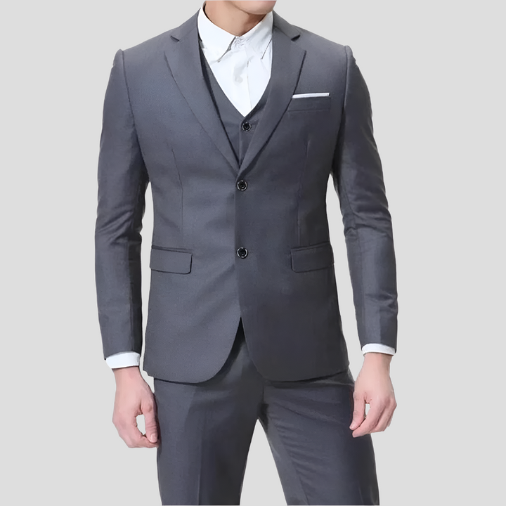Traje de tres piezas negro para hombre