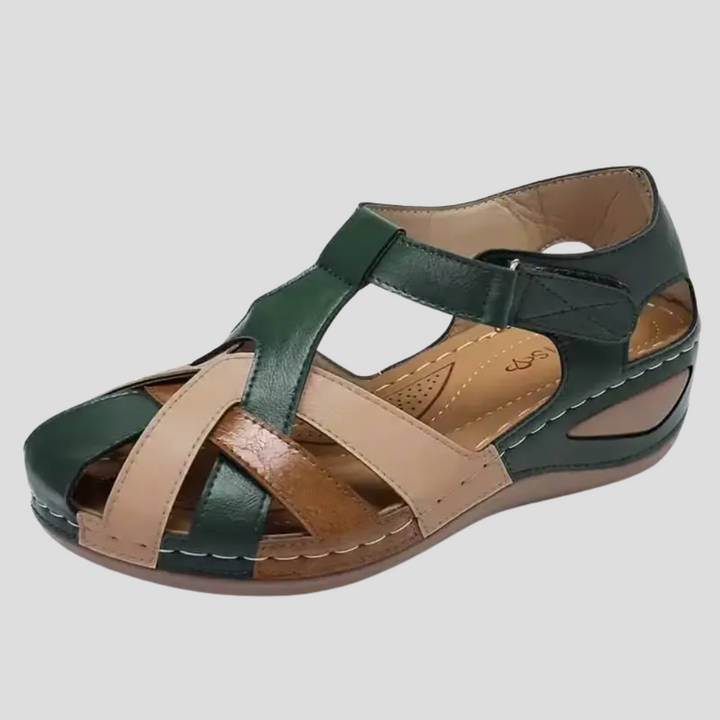 Sandalias de cuero con soporte para el arco para mujer