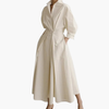 Vestido Camisa Largo para Mujeres con Detalle en la Cintura y Botones