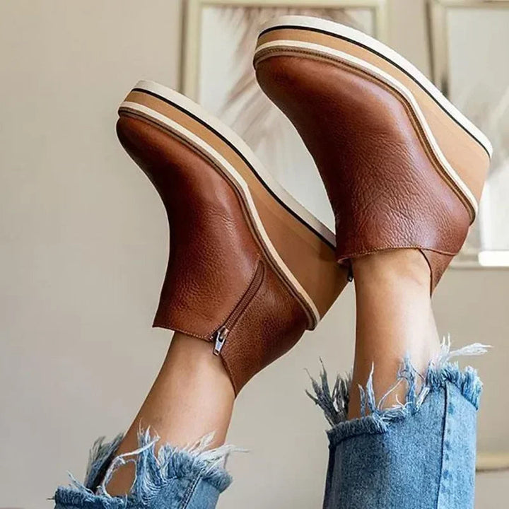 Botines de cuña para mujer con encanto vintage