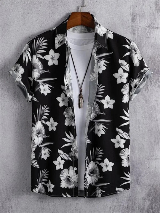 Camisa hawaiana con estampado de flores en 3D