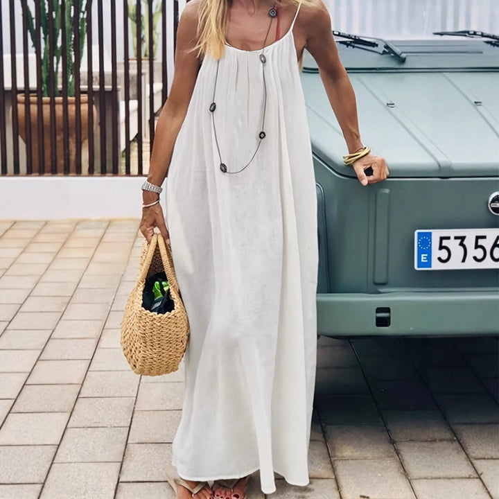 Vestido Largo Suelto Sin Espalda para Mujeres