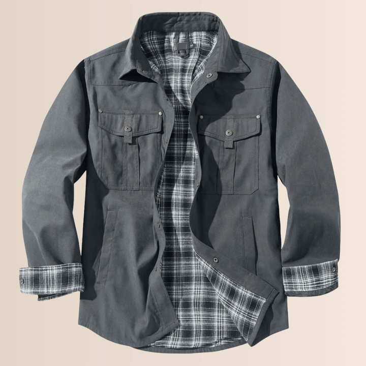 Chaqueta de franela a cuadros estilo vintage para hombre