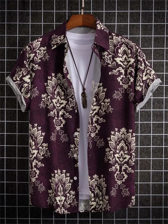 Camisa hawaiana con estampado de flores en 3D