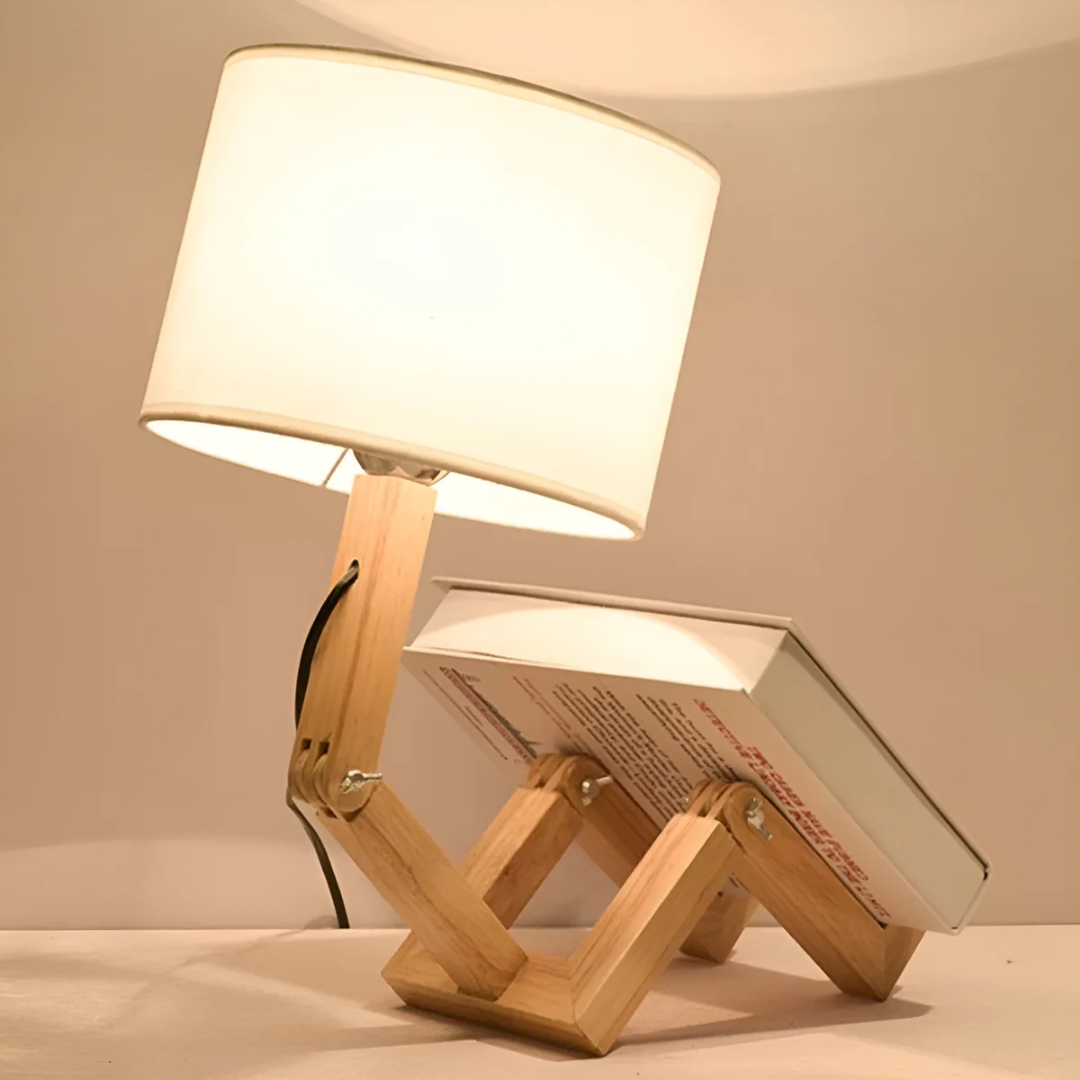 Lunari – Lámpara de Mesa de Madera Flexible y Artesanal