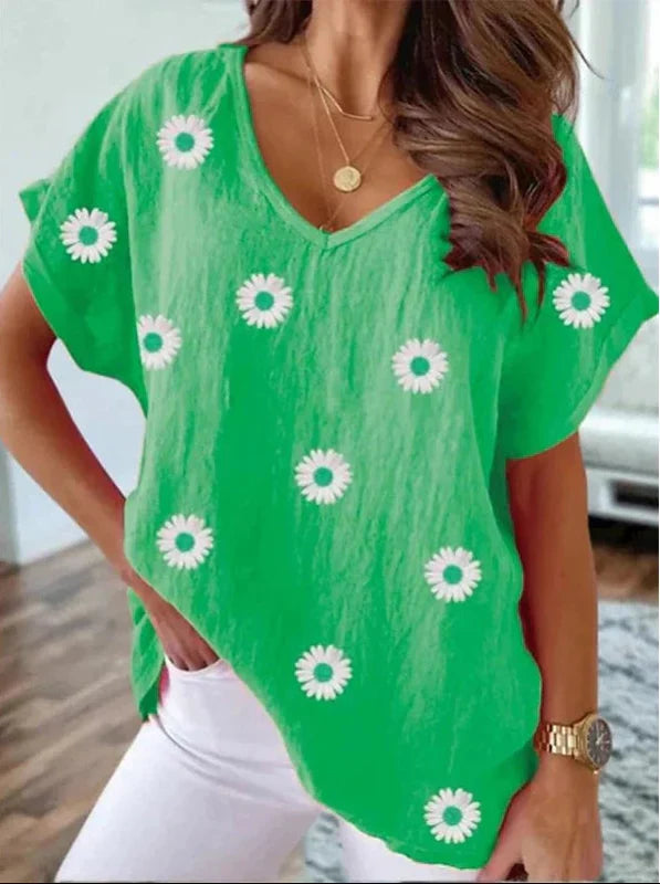 Camiseta casual con cuello en V