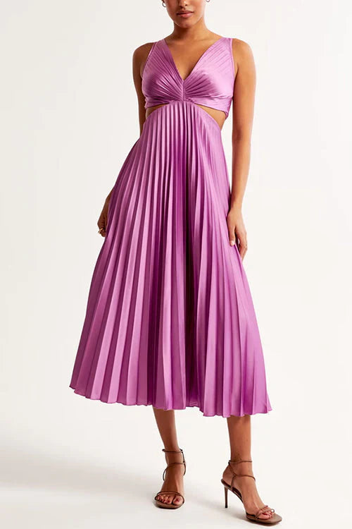 Maxivestido plisado de mujer