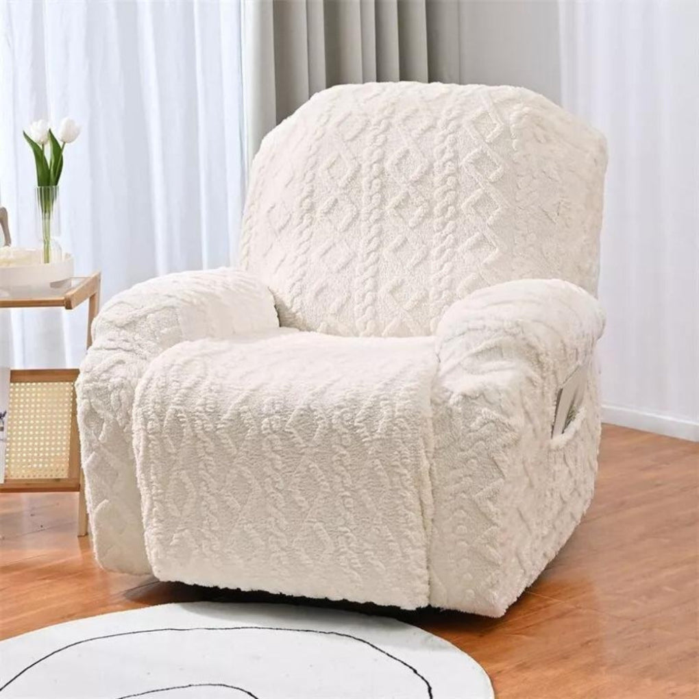 Funda de Sofá Recliner de Pelusa Invierno Antideslizante Suave