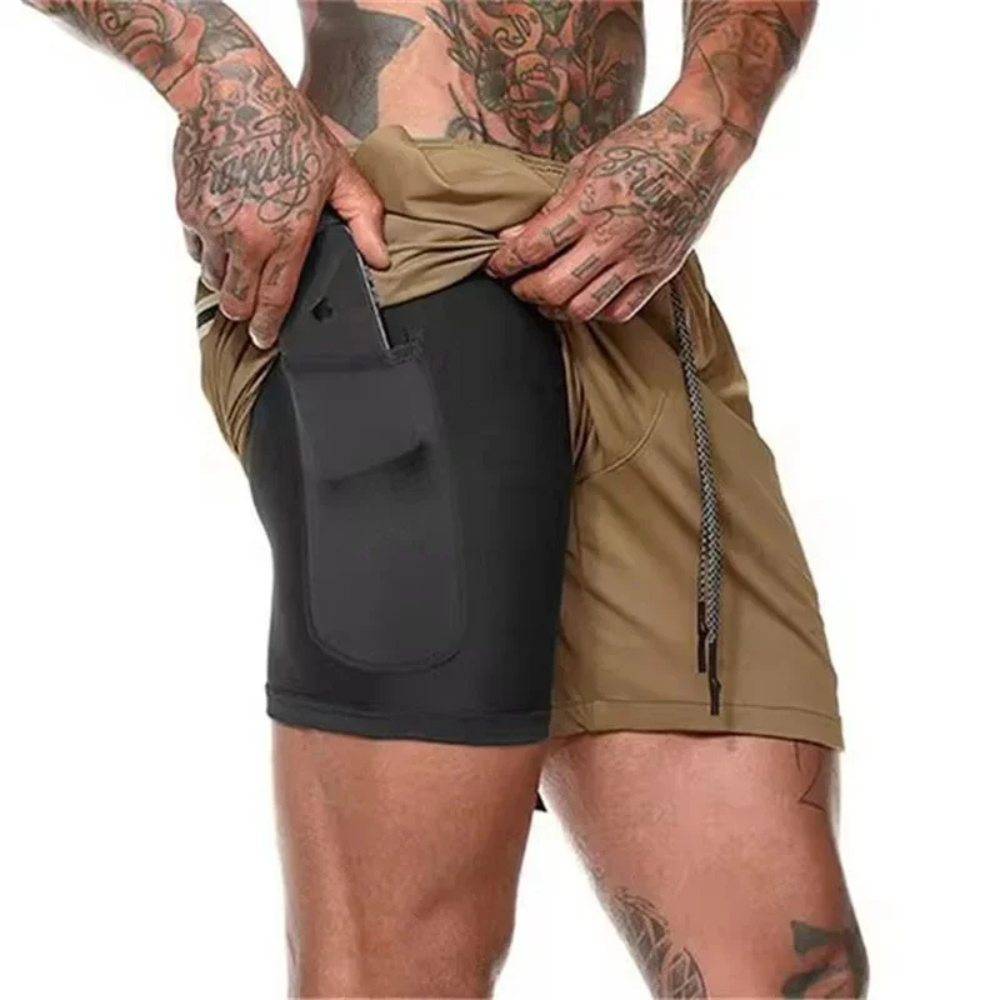 Pantalones cortos deportivos 2 en 1 para hombre: diseñados para el rendimiento y la comodidad