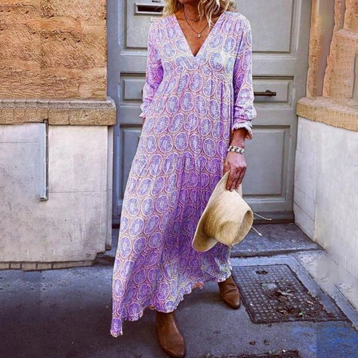 Vestido largo geométrico de Bohowaves: donde el estilo bohemio se une a la elegancia veraniega