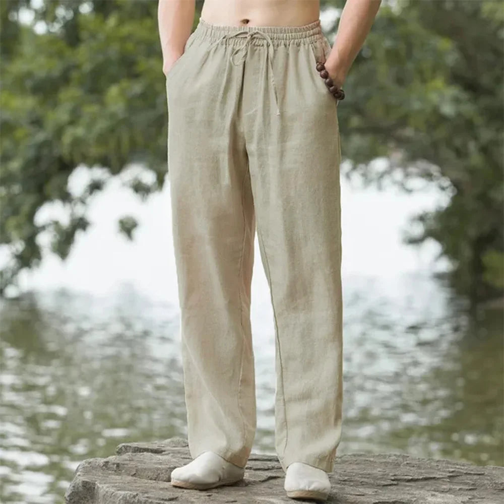 Pantalones de playa de lino para hombre para disfrutar de la comodidad veraniega sin complicaciones
