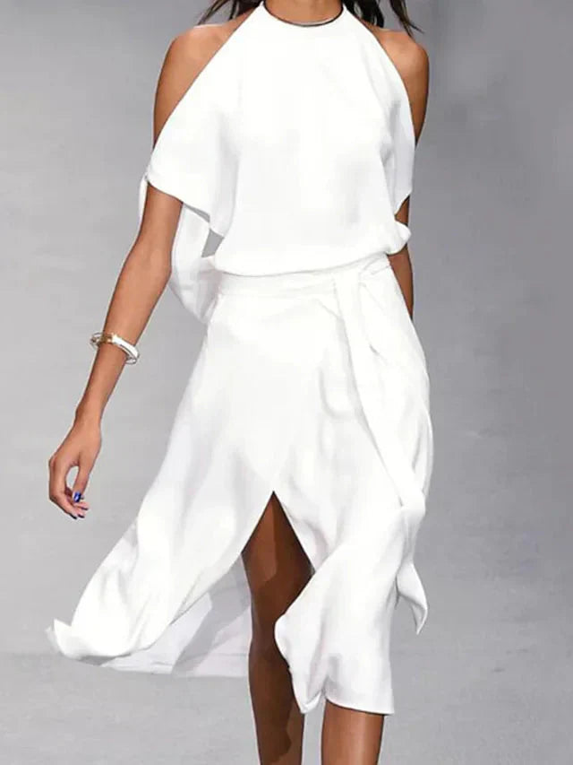 Vestido Midi Halter Fluido