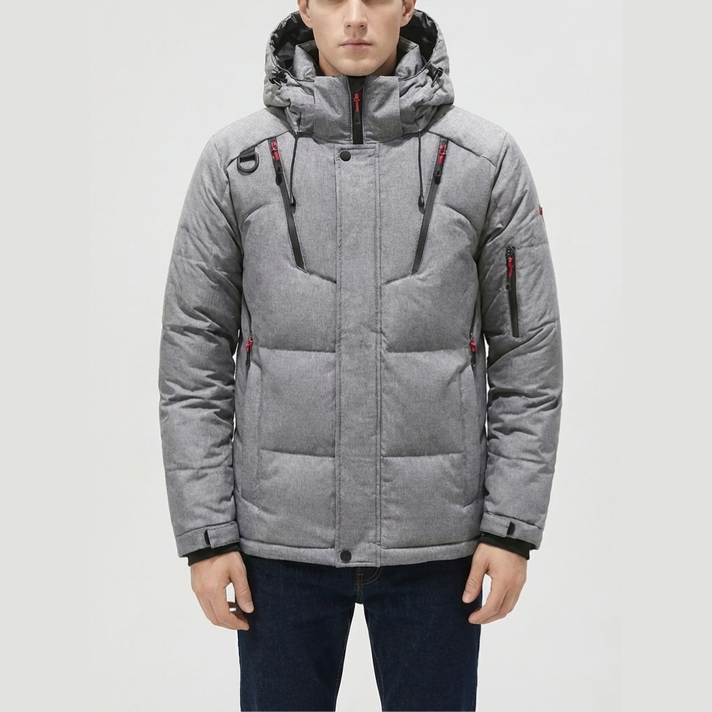 Chaqueta de Plumas con Capucha Acolchada para Hombres